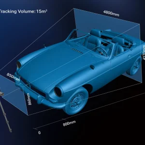 Tracking-Volumen des EinScan Trak von 15 m³