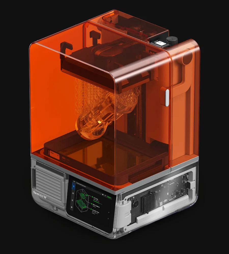Formlabs Form Studio 1 Resin-3D-Drucker mit orangefarbener Haube